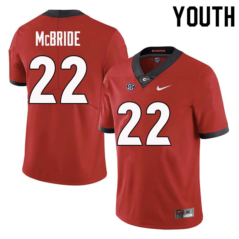 Youth Georgia Bulldogs #22 Nate McBride College Football Jerseys Sale-Red - Click Image to Close